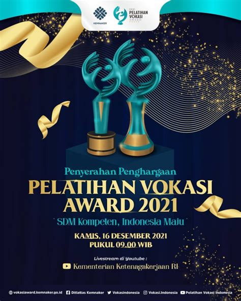 Penyerahan Penghargaan PELATIHAN VOKASI AWARD KEMNAKER RI 2021 Balai