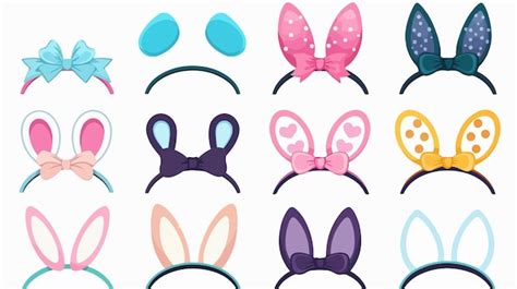 Cute Bunny Ears Headband In Various Shapes Easter Bu Premium Ai Generated Vector