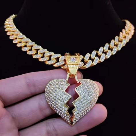 Corrente Pingente Cravejado HeartBreak Heart Pendant Heart