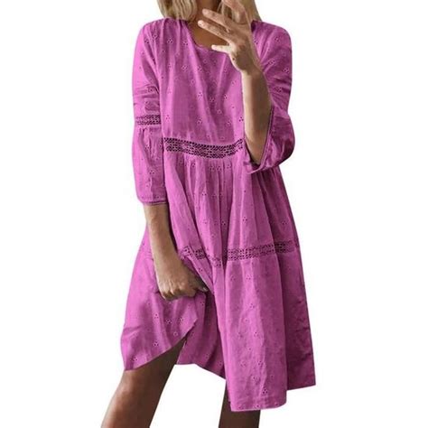 Minetom Robe Boheme T Femme De Plage R Tro Robes Col Rond Robes Au