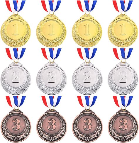 Swpeet Pcs Metal Gold Silver Bronze Award Medals With Ribbon Olympic