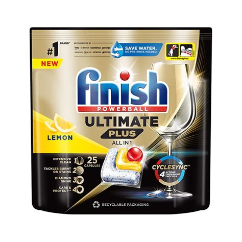 FINISH Kapsułki do zmywarki ULTIMATE PLUS ALL IN ONE LEMON 25 szt