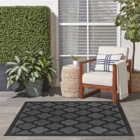 Lark Manor Adianey Red Barrel Studio Easy Care Trellis Charcoal Black