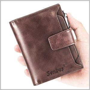 Senbos Portefeuille Homme Blocage RFID Portefeuille En Cuir Vachette