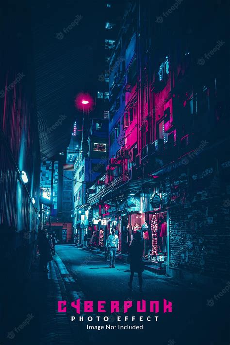 Premium Psd Cyberpunk Poster Photo Effect Template