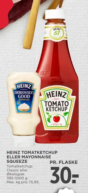 Heinz Tomatketchup Eller Mayonnaise Squeeze Tilbud Hos Meny