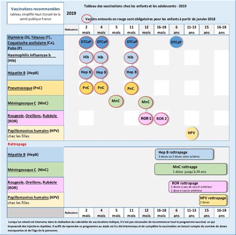 Calendrier des vaccinations enfants et adolescents définition