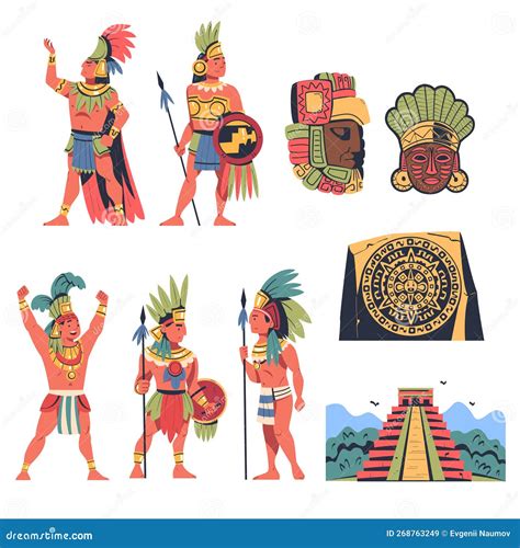 La Civilización Maya Personas Y El Conjunto De Artefactos Dibujos