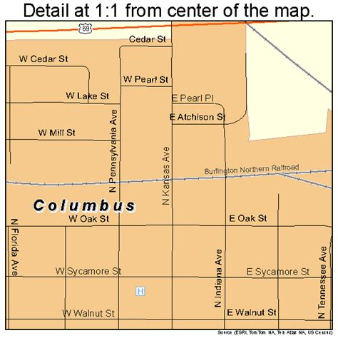 Columbus Kansas Street Map 2015075