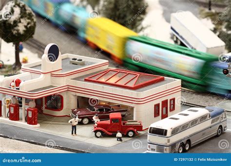 Mini Gas Station Stock Photo Image Of Detail Miniature 7297132