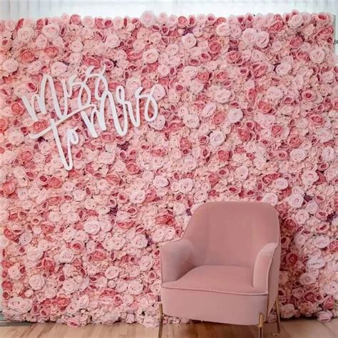 Champagne Roll Up Flower Wall Backdrop 8ft X 8ft Artificial Flower