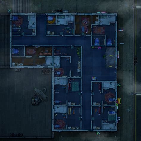 Apartment Battlemap, Dnd Map, Cyberpunk, Modern Maps, Sci Fi Battlemap