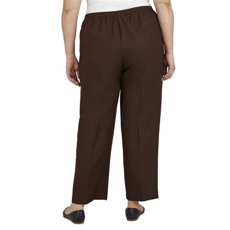 Alfred Dunner Womens Plus Stretch Elastic Waist Straight Leg Pants