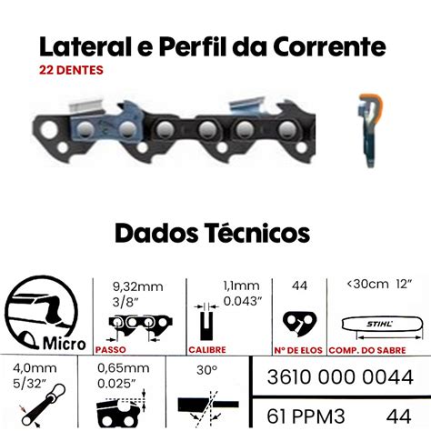 Corrente Motosserra Stihl 61 PMM3 30cm MS 170 180 193T