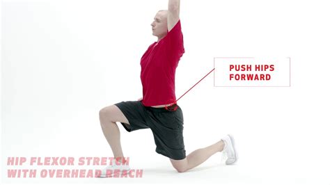 Hip Flexor Stretch With Overhead Reach Travel Workout Bodyweight