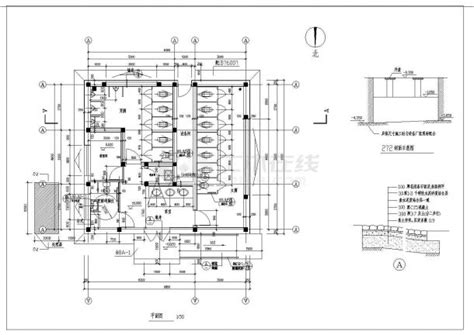 单层砌体结构89平米市区公厕cad建筑设计施工图园林公建土木在线