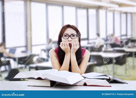 Afraid Student Study For Exam Stock Photo Image Of Class Emotional