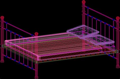 Double Bed 3d Dwg Model For Autocad • Designs Cad