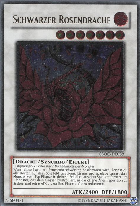 Yugioh Schwarzer Rosendrache V 4 Csoc De039 Ultimate Rare Deutsch