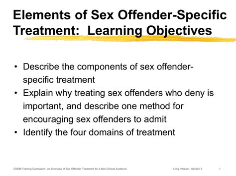 Learning Objectives Center For Sex Offender Management