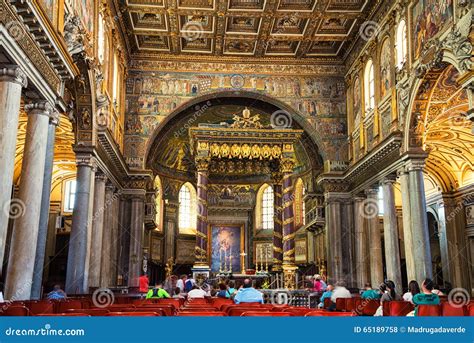 Interiors of Basilica of St. Mary Maggiore in Rome Editorial Stock ...