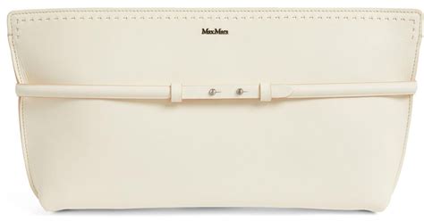 Max Mara Leather Archetipo Clutch Bag In Natural Lyst