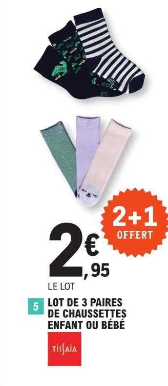 Promo Lot De Paires De Chaussettes Enfant Ou B B Tissaia Chez E