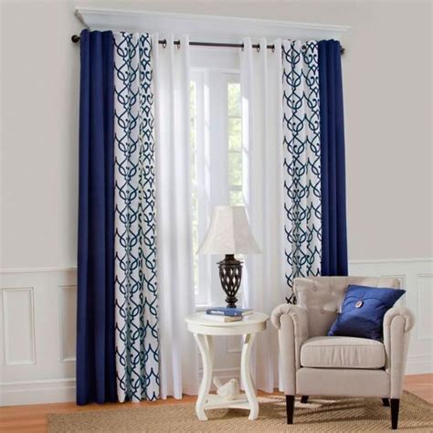 Living Room White Patterned Curtains | Home Design