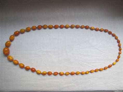 Natural Baltic Butterscotch Egg Yolk Amber Bead Necklace 111 6 Grams