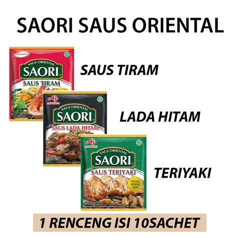 Jual Saori Saus Tiram Lada Hitam Teriyaki Renceng Isi Sachet