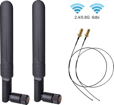 HIGHFINE 2 X 6 DBi 2 4 GHz 5 GHz Dual Band WiFi RP SMA Antena Macho 2