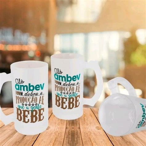 Caneca Chopp Cerveja Vidro Jateado Alô Ambev Elo7