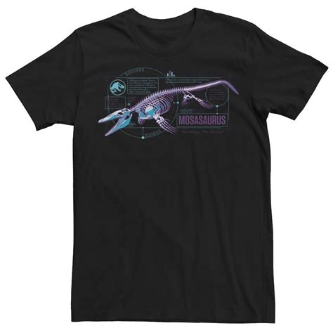 Mens Jurassic World Mosasaurus Fossil Schematics Tee Tees Jurassic World Mens Tops