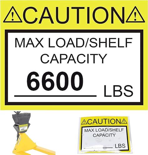 Amazon Pallet Rack Capacity Labels 34 Inch Caution MAX Load