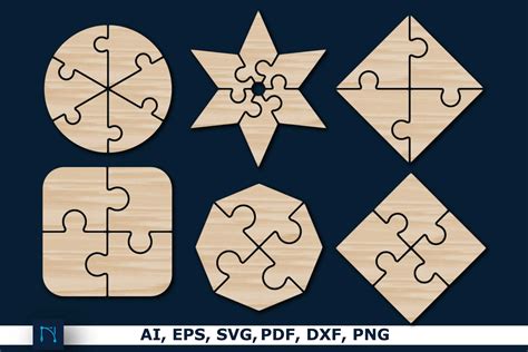 Laser Cut Puzzle SVG Bundle Graphic By NGISED Creative Fabrica