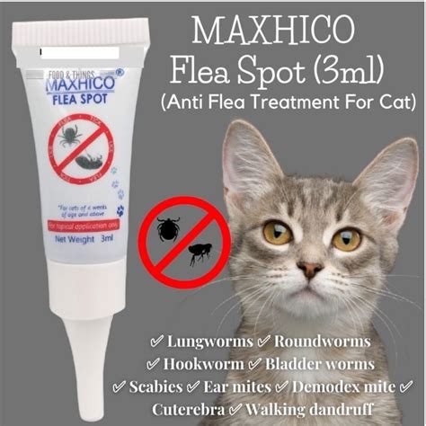 Maxhico Flea Spot For Cat Tick Lice Parasite Topical Treatment Ubat