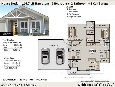 Hamptons Style House Plans Small House Plan Australia 2 - Etsy