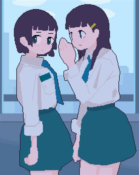 Safebooru 2girls Animated Animated  Arms At Sides Bangs Black Hair