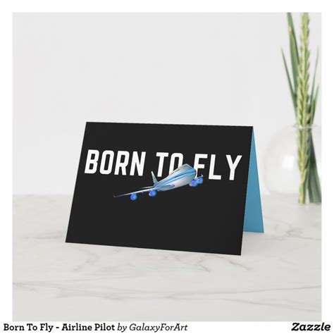 Born To Fly Airline Pilot Card Zazzle Pilot Cards Airline Pilot