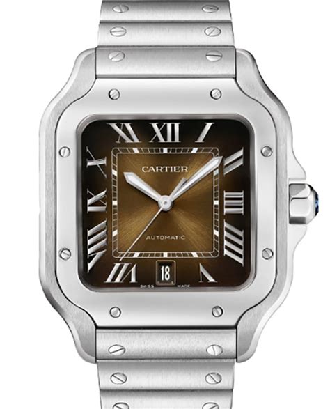 Cartier Santos De Cartier Large Steel Brown Dial Wssa