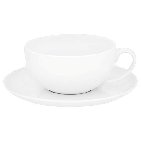 Wilko White Ceramic Cappuccino Cup And Saucer Wilko