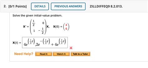 Solved 2 [0 1 Points] Details Previous Answers Zilldiffeq9