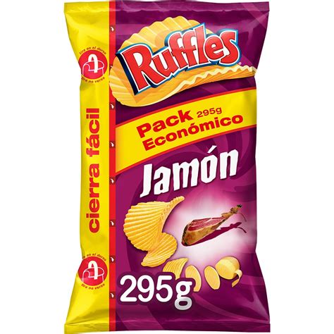 Comprar patatas fritas onduladas sabor Jamón Sin Gluten bolsa 295 g