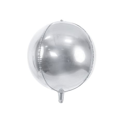 Palloncino Foil Globo Metallizzato A Forma Di Sfera Col Argento Silver