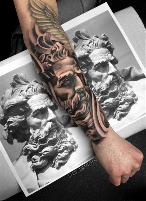 Poseidon Tattoo Unterarm Tattoo For Men Realistic Poseidon Tattoo