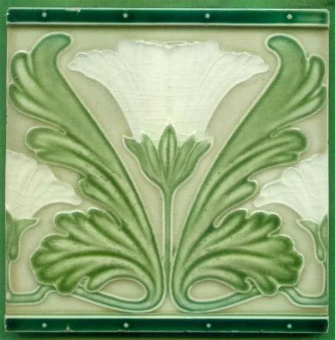 Jugendstil Fliese Kachel Art Nouveau Tile Tegel Nstg Lilie Wei