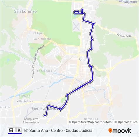 Ruta Tr Horarios Paradas Y Mapas B Santa Ana Centro Ciudad