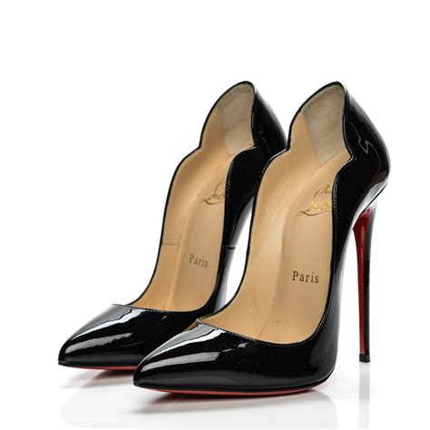 Christian Louboutin Patent Hot Chick 130 Pumps 365 Black 200368