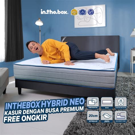 Jual Kasur Busa Mattress Lantai Inthebox Hybrid Neo Free Bantal