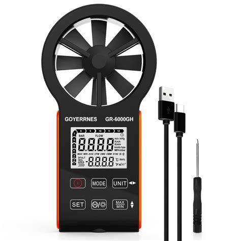 Handheld Windmesser Digitaler Anemometer,GR-6000GH Air Flow ...